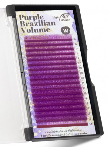 Color Explosion "PURPLE BRAZILIAN VOLUME - W" C-curl 18 strisce