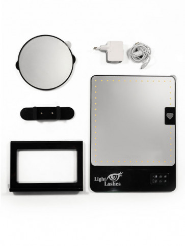Specchio a LED Glamcor RIKY SKINNY con logo Light Lashes